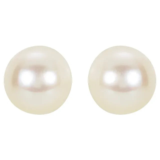 Cultured White Akoya Pearl Earrings
