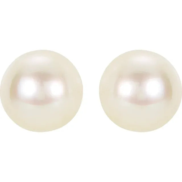 Cultured White Akoya Pearl Earrings