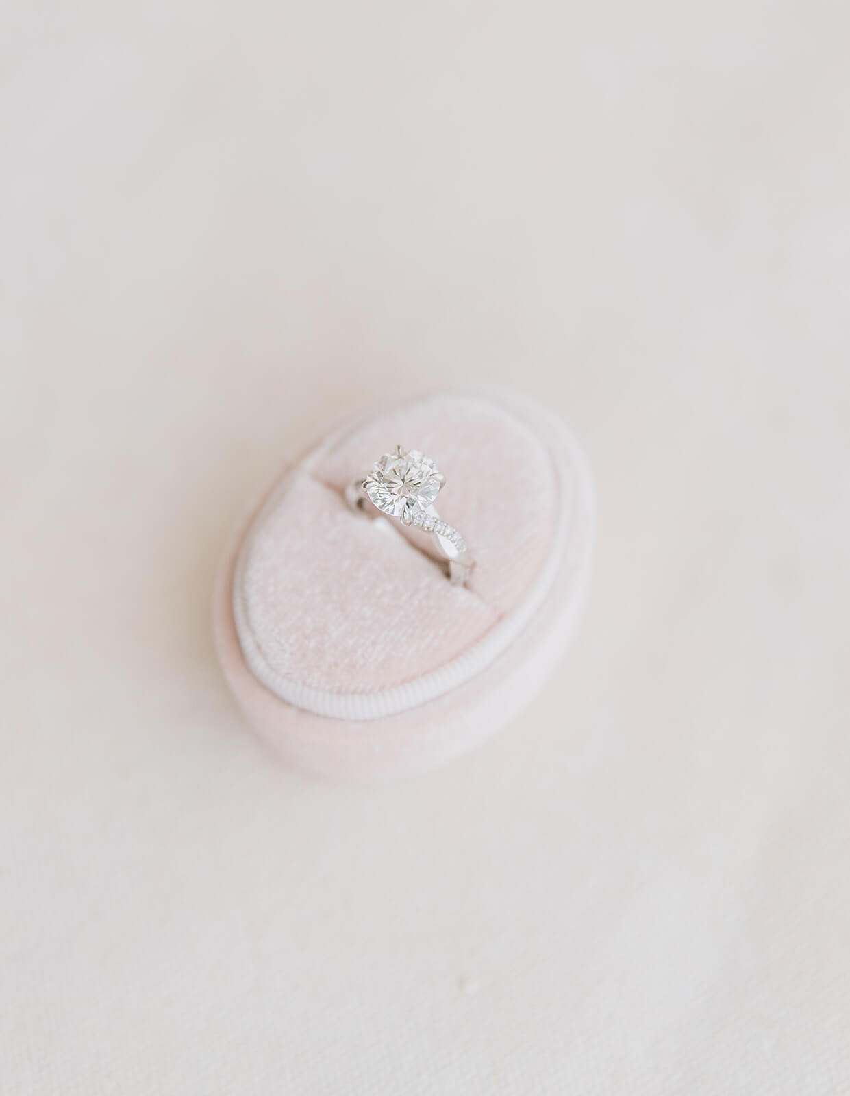 two carat round lab grown diamond ring with a custom engagement ring setting