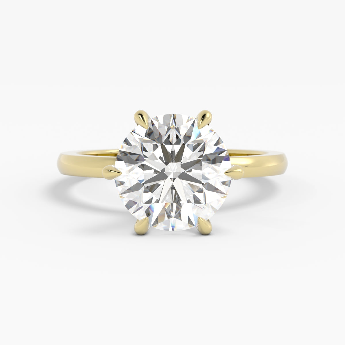 Shown with 3ct (9mm) Moissanite