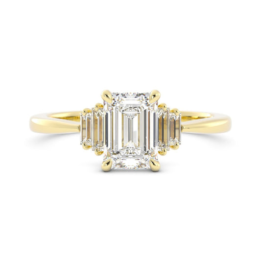 Rectangular Diamond Engagement Rings - Emerald, Radiant and Elongated Cushion