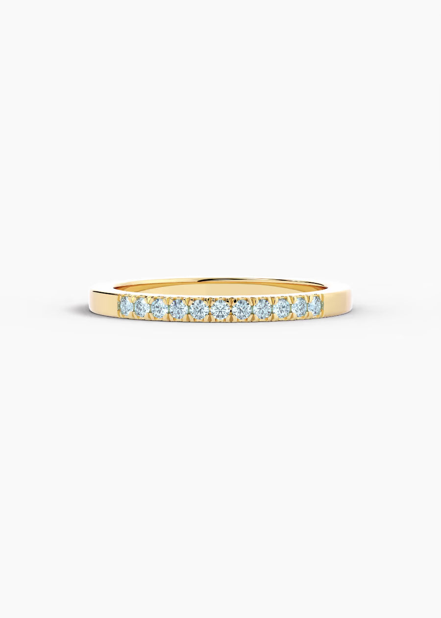 YG: Aquamarine: 14k yellow gold Aquamarine stackable birthstone ring (view 1)