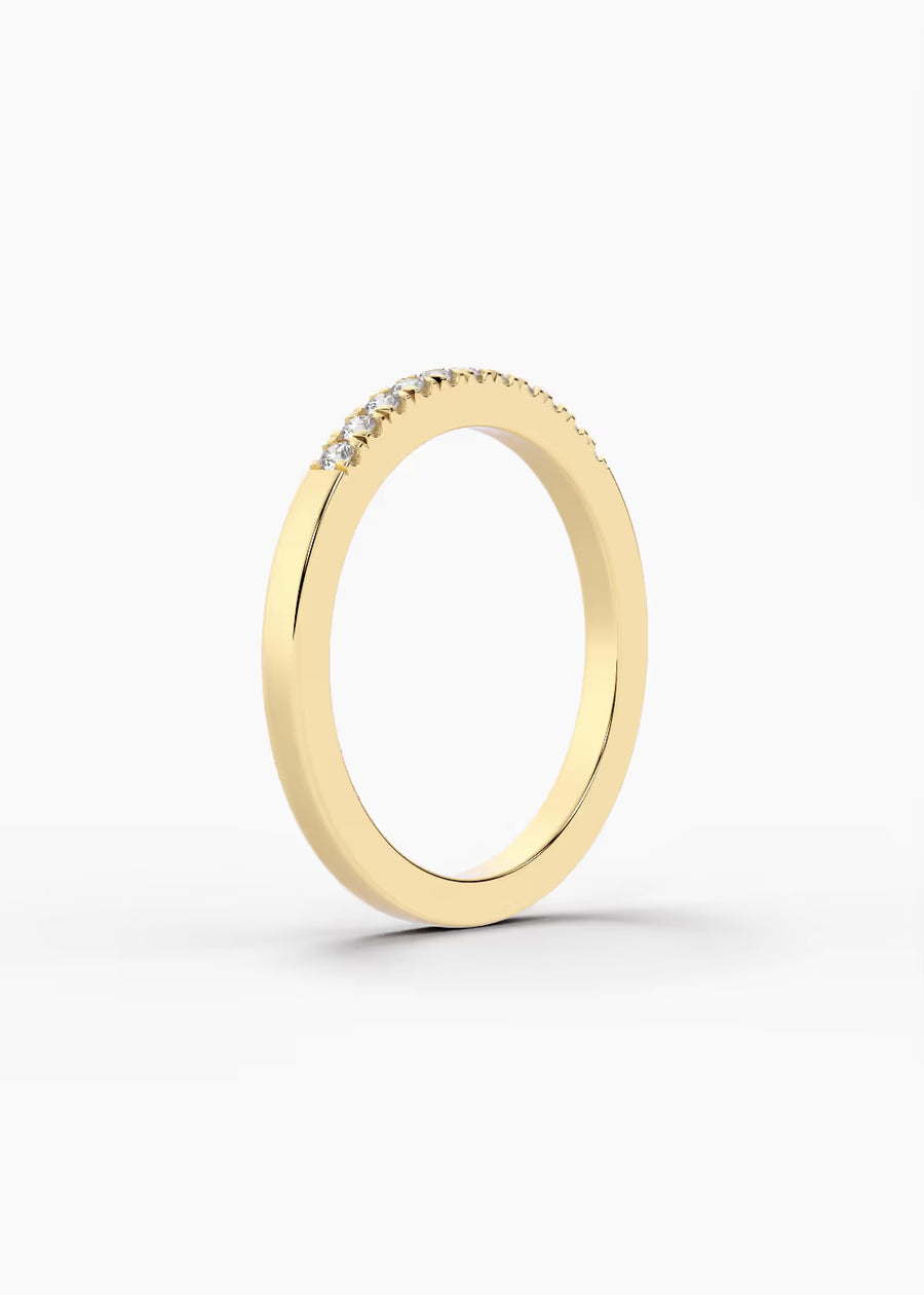 YG: Diamond: 14k yellow gold Diamond stackable birthstone ring (view 2)