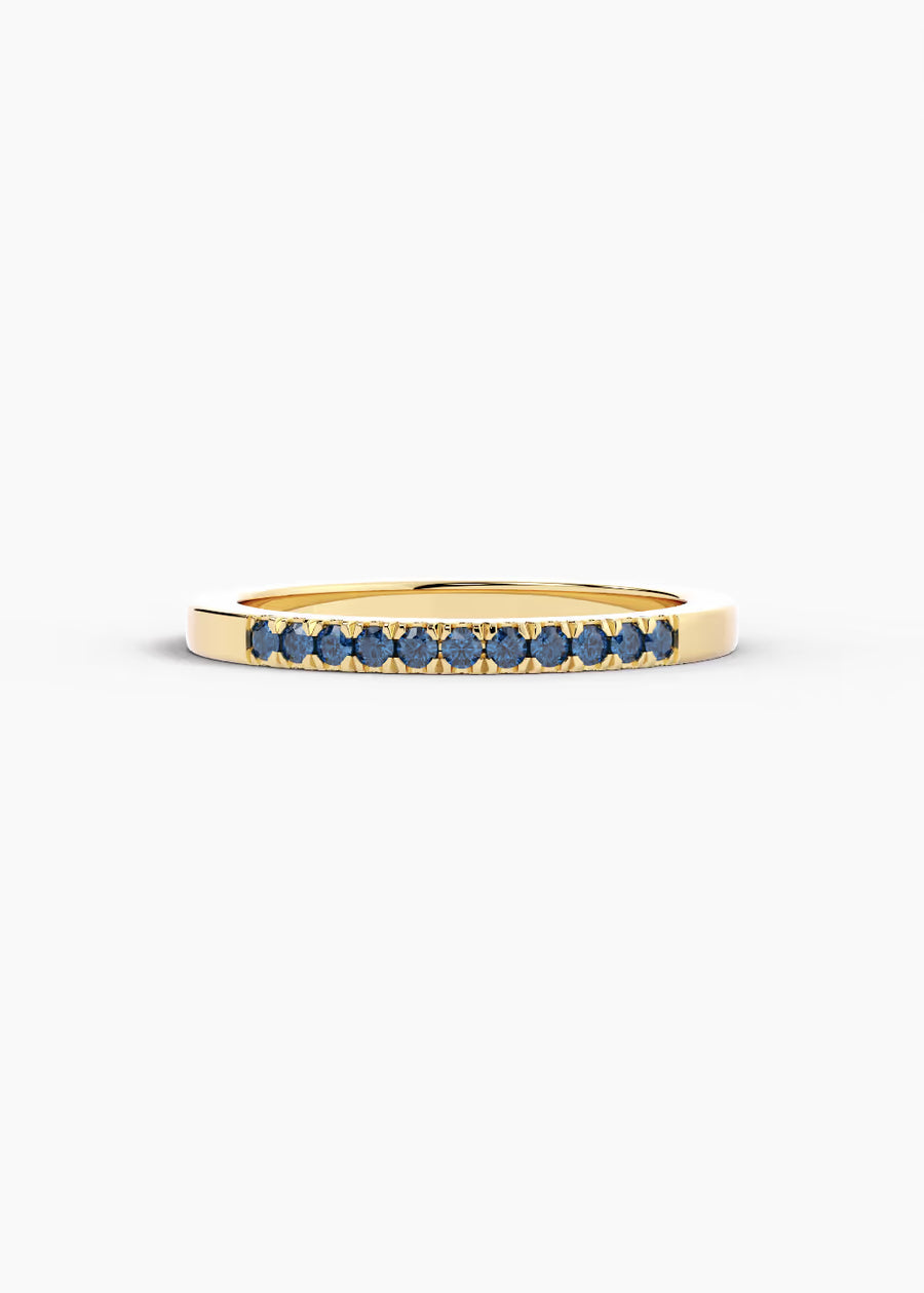 YG: London Blue Topaz: 14k yellow gold London Blue Topaz stackable birthstone ring (view 1)
