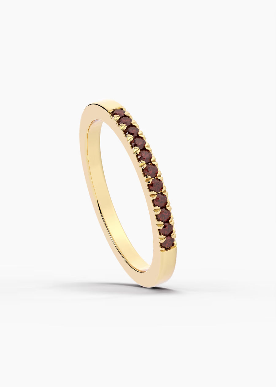 YG: Mozambique Garnet: 14k yellow gold Mozambique Garnet stackable birthstone ring (view 4)