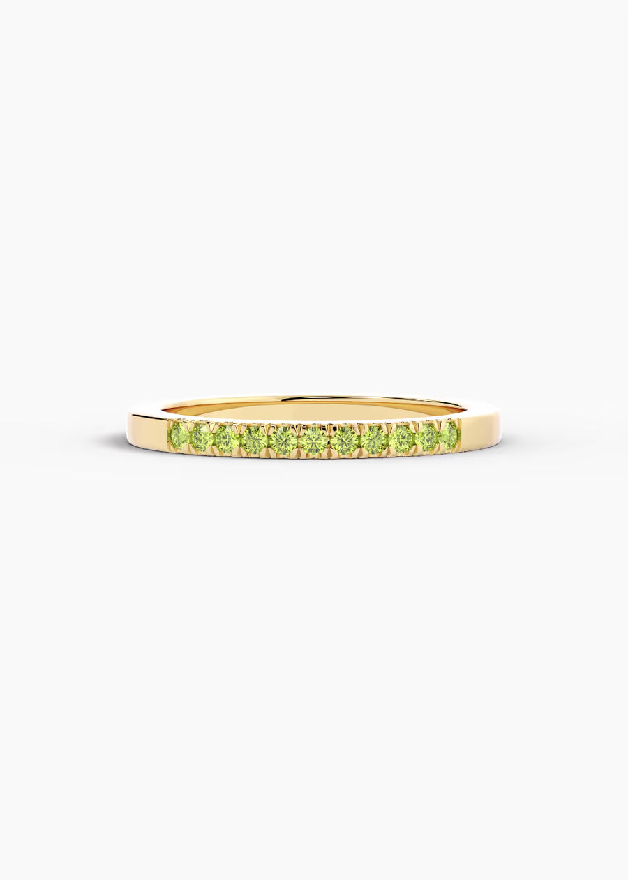 YG: Peridot: 14k yellow gold Peridot stackable birthstone ring (view 1)
