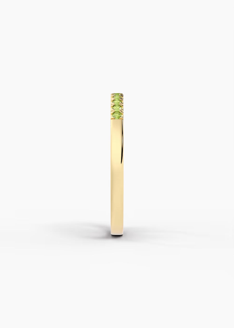 YG: Peridot: 14k yellow gold Peridot stackable birthstone ring (view 3)