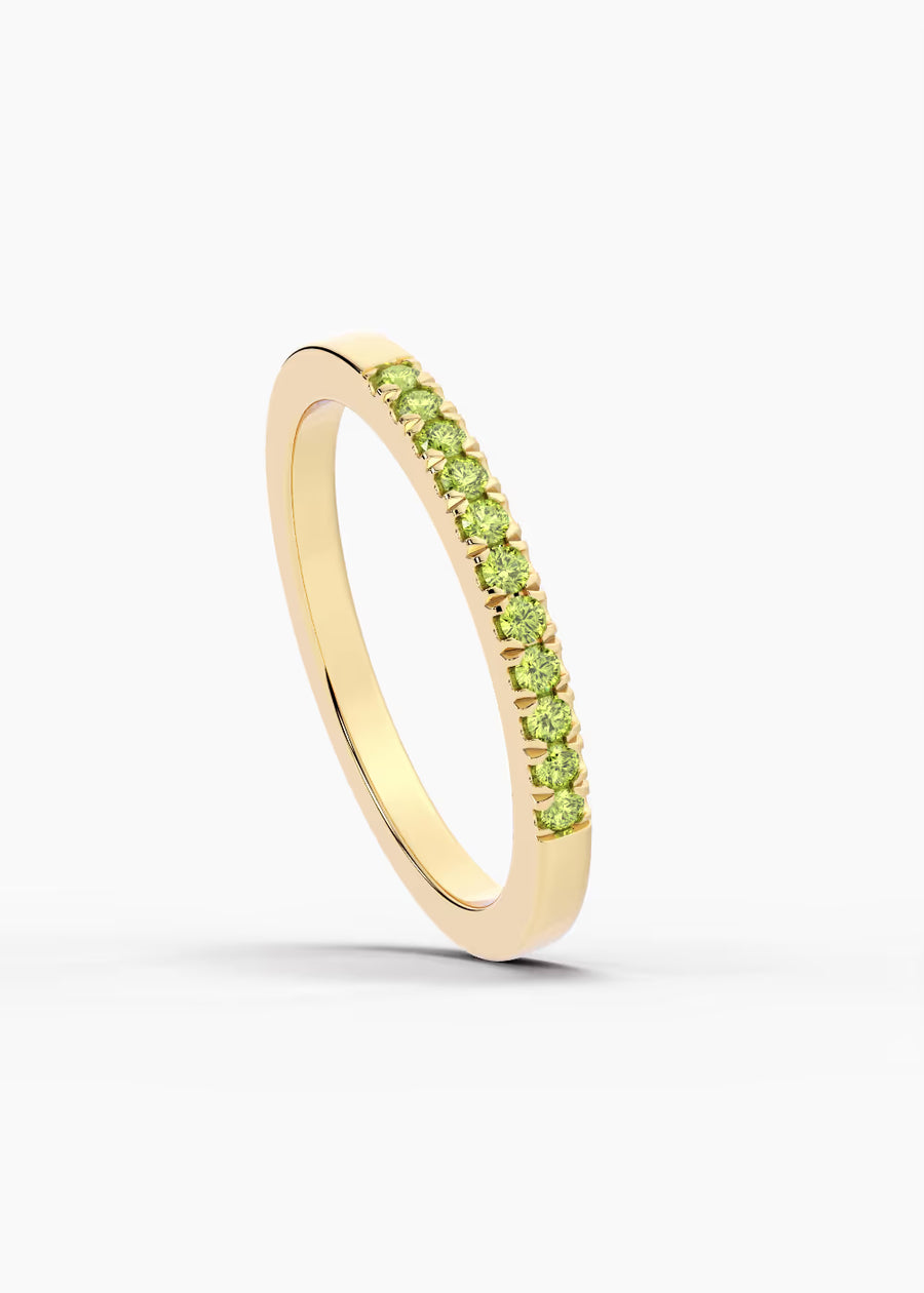 YG: Peridot: 14k yellow gold Peridot stackable birthstone ring (view 4)
