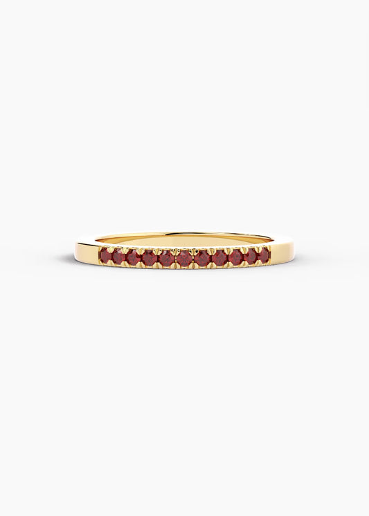 YG: Ruby: 14k yellow gold Ruby stackable birthstone ring (view 1)
