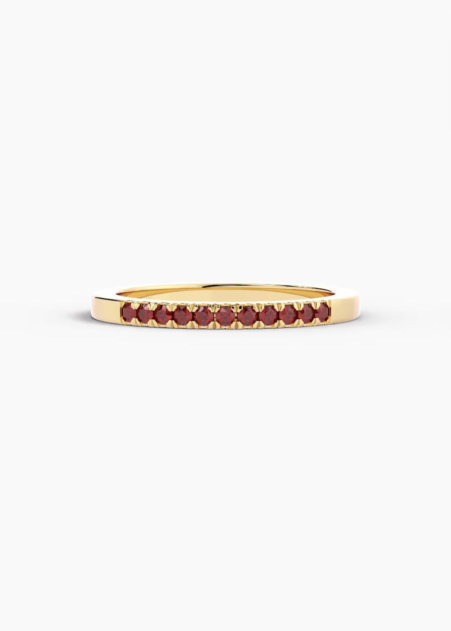YG: Ruby: 14k yellow gold Ruby stackable birthstone ring (view 1)