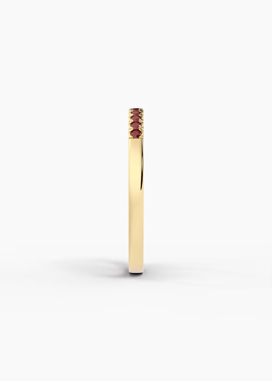 YG: Ruby: 14k yellow gold Ruby stackable birthstone ring (view 3)