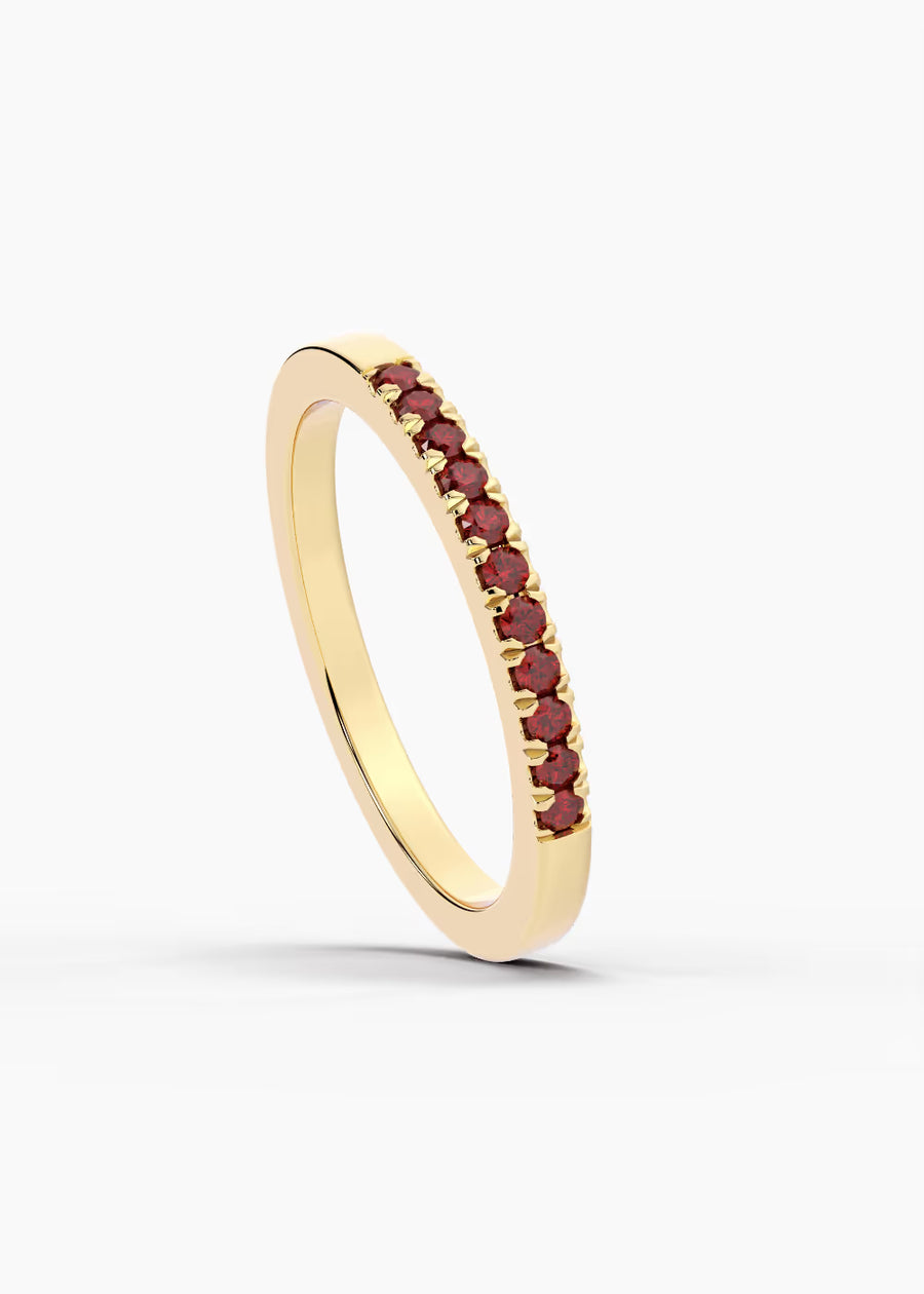 YG: Ruby: 14k yellow gold Ruby stackable birthstone ring (view 4)