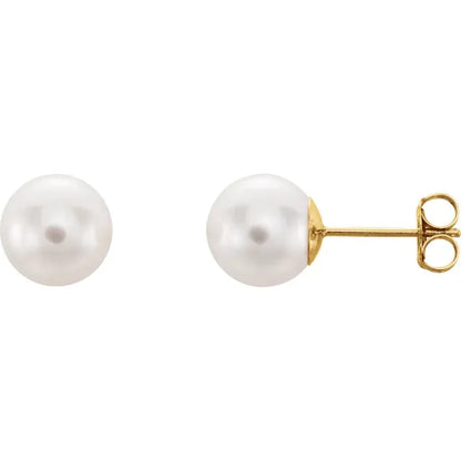Cultured White Akoya Pearl Earrings