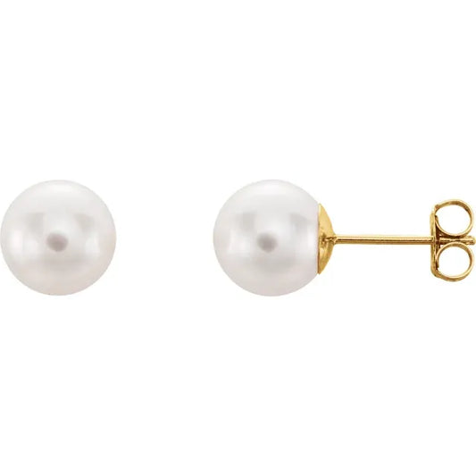 Cultured White Akoya Pearl Earrings