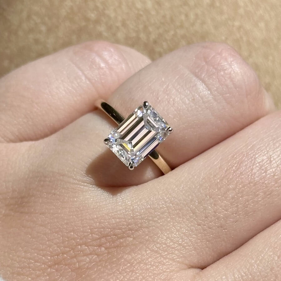 Shown with 3ct Moissanite on Hand Size 6