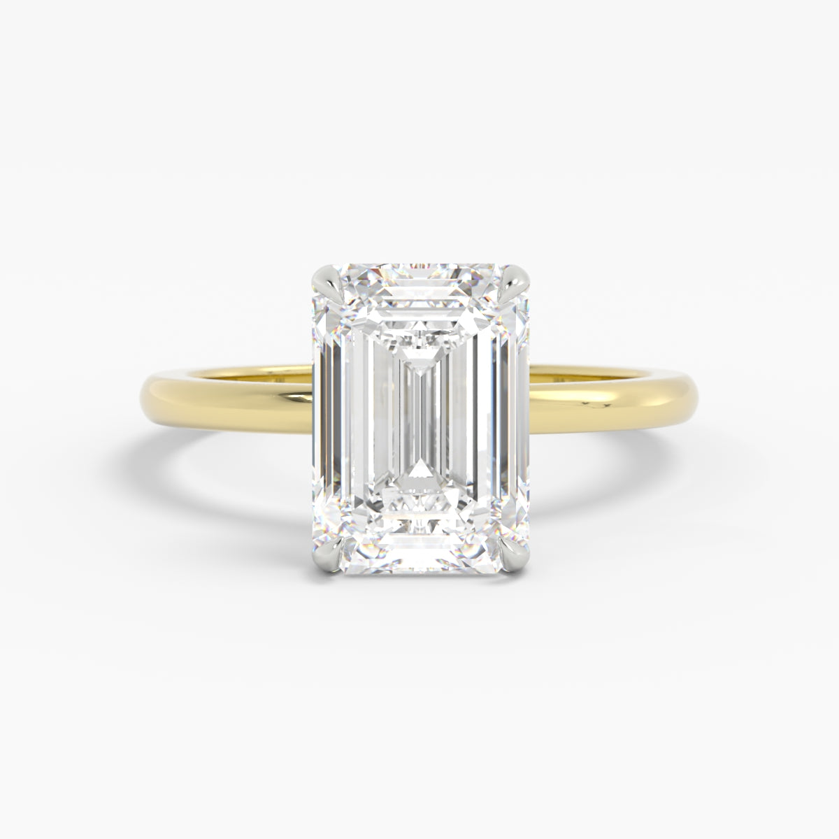 Shown with 3ct (10x7mm) Moissanite