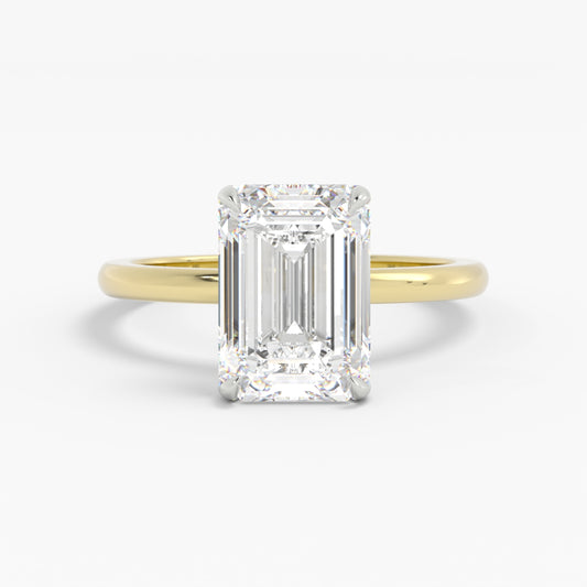 Shown with 3ct (10x7mm) Moissanite