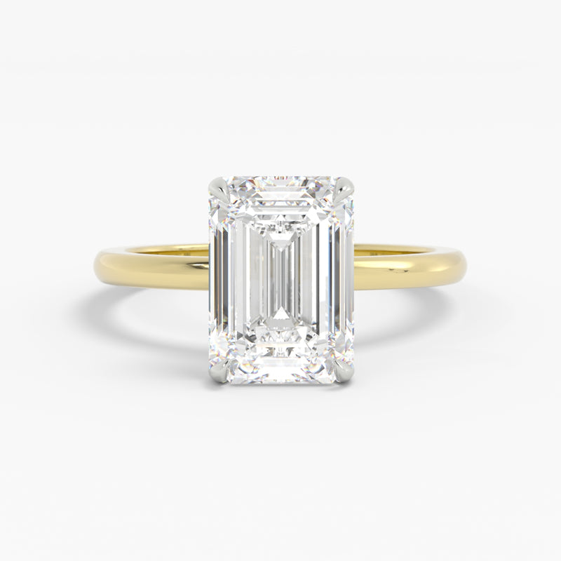 Shown with 3ct (10x7mm) Moissanite