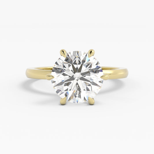 Shown with 3ct (9mm) Moissanite