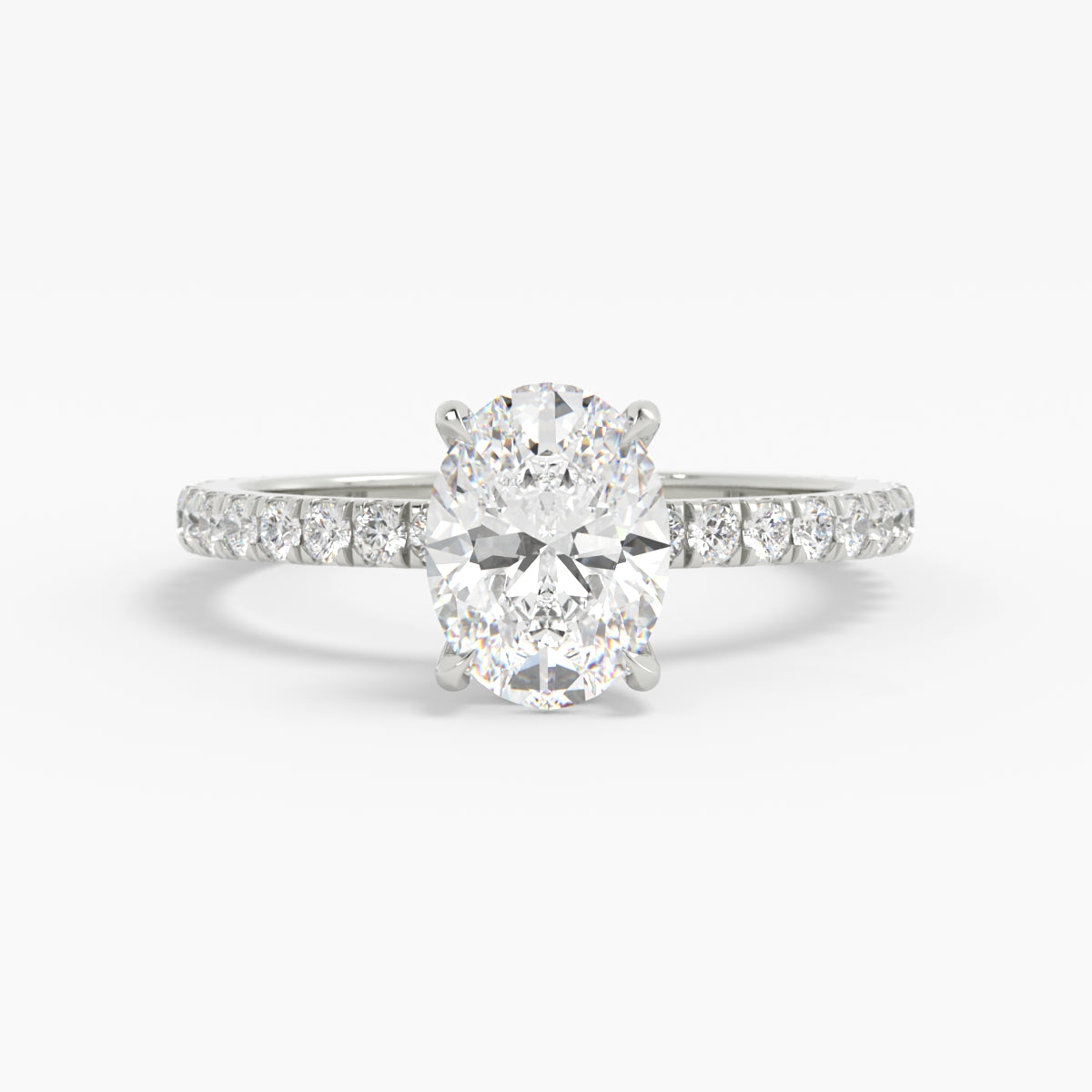 Shown with 1ct (8x6mm) Moissanite