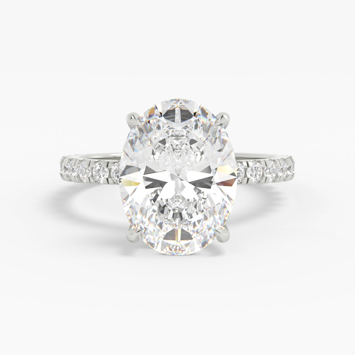 Shown with 4ct (12x9mm) Moissanite