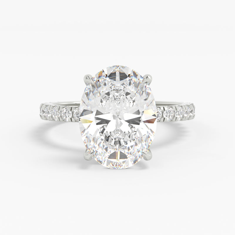 Shown with 4ct (12x9mm) Moissanite