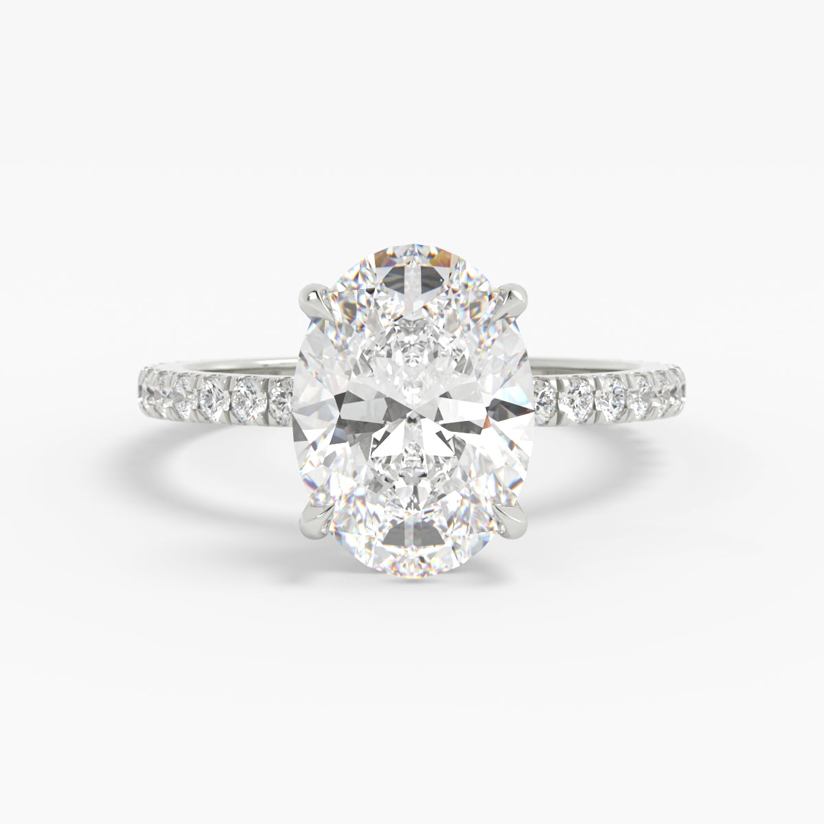 Shown with 3ct (11x8mm) Moissanite