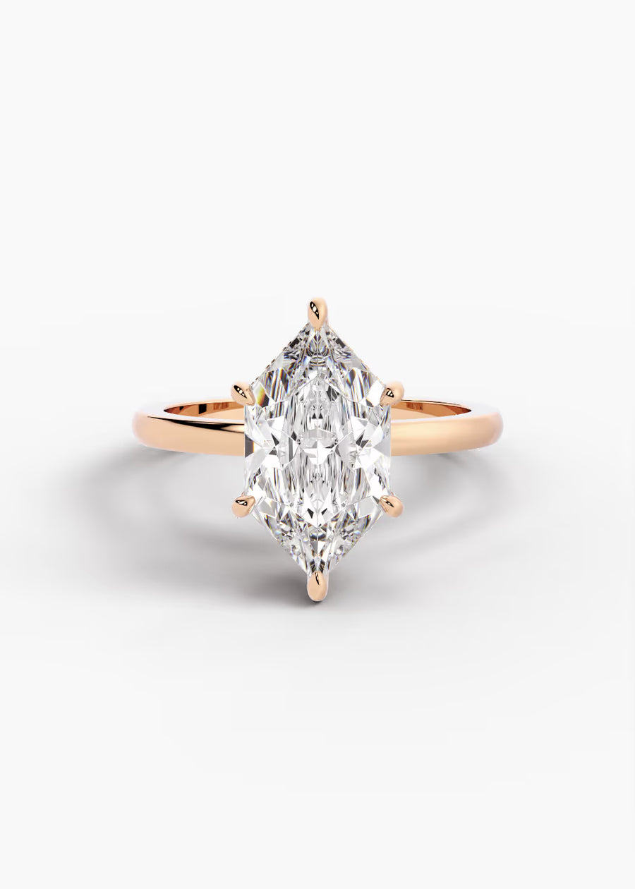 RG: The Aura · Dutch Marquise Brilliant — rose gold view 1