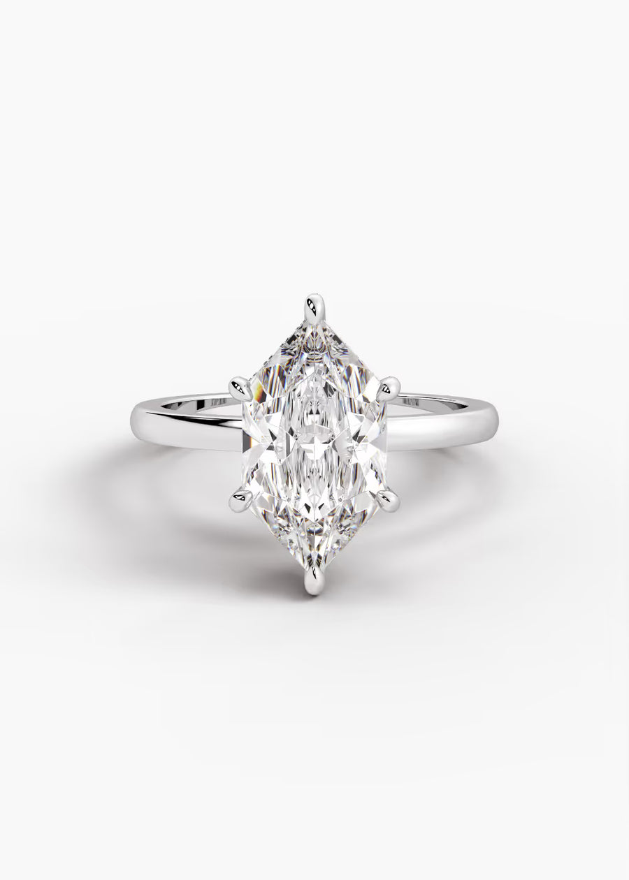 WG: The Aura · Dutch Marquise Brilliant — white gold view 1