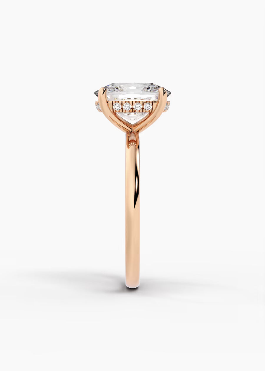 RG: The Aura · Elongated Cushion — rose gold view 3