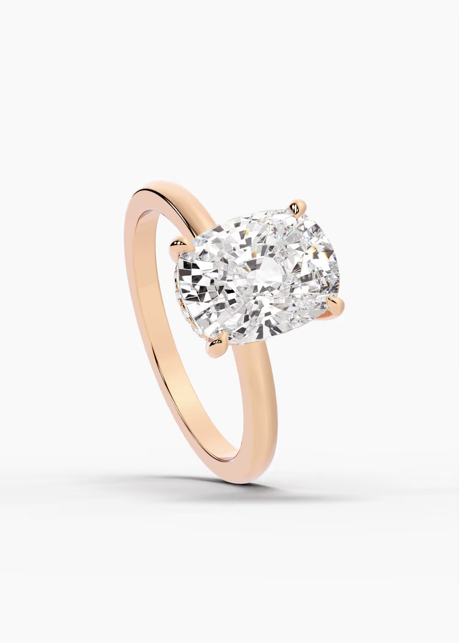 RG: The Aura · Elongated Cushion — rose gold view 4
