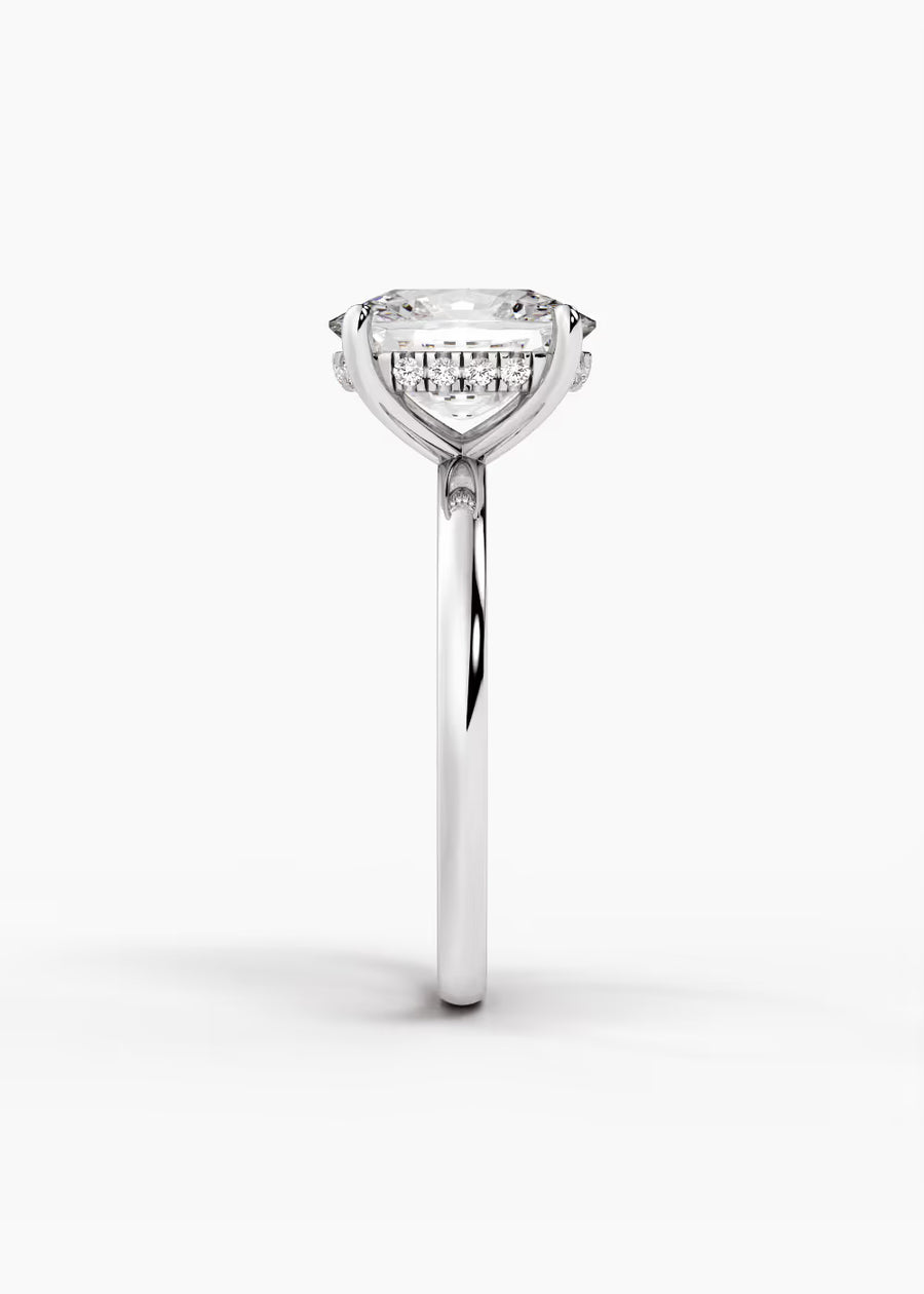 WG: The Aura · Elongated Cushion — white gold view 3