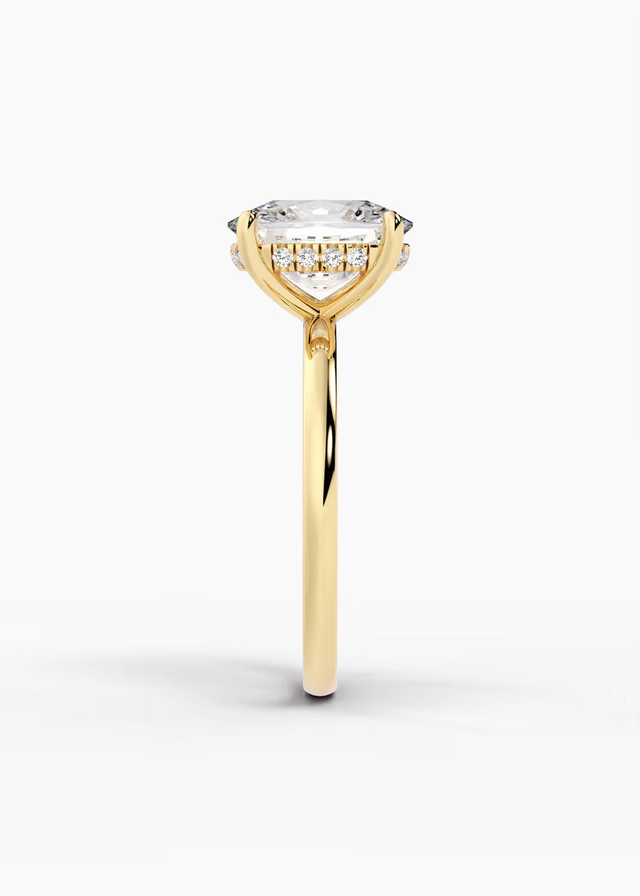 YG: The Aura · Elongated Cushion — yellow gold view 3