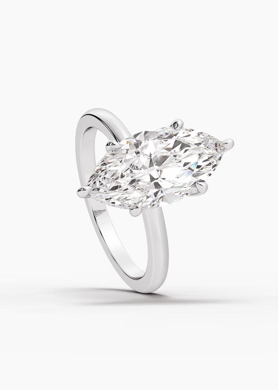 WG: The Aura · Marquise — white gold view 4