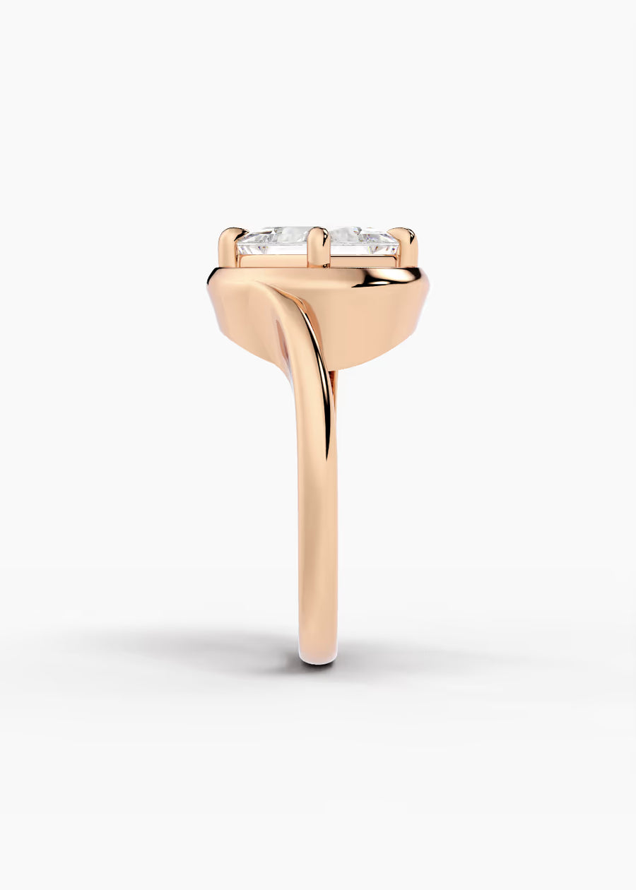 RG: The Crescent · Princess — rose gold view 3