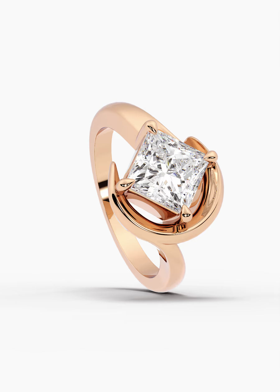RG: The Crescent · Princess — rose gold view 4