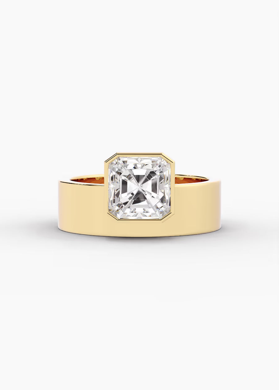 YG: The Drift · Asscher — yellow gold view 1