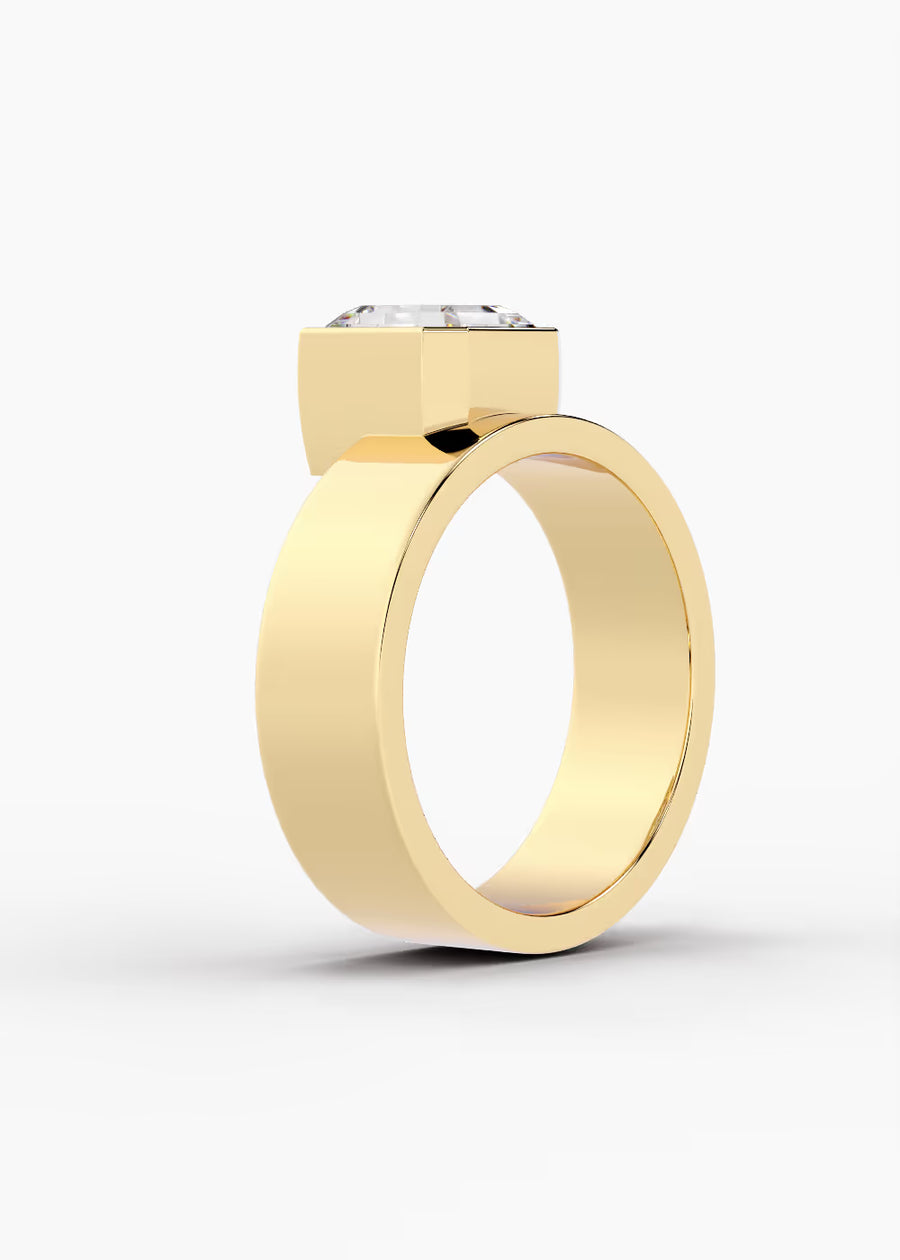 YG: The Drift · Asscher — yellow gold view 2
