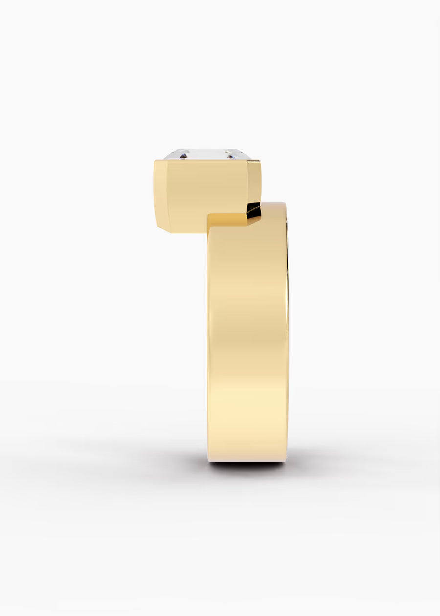 YG: The Drift · Asscher — yellow gold view 3