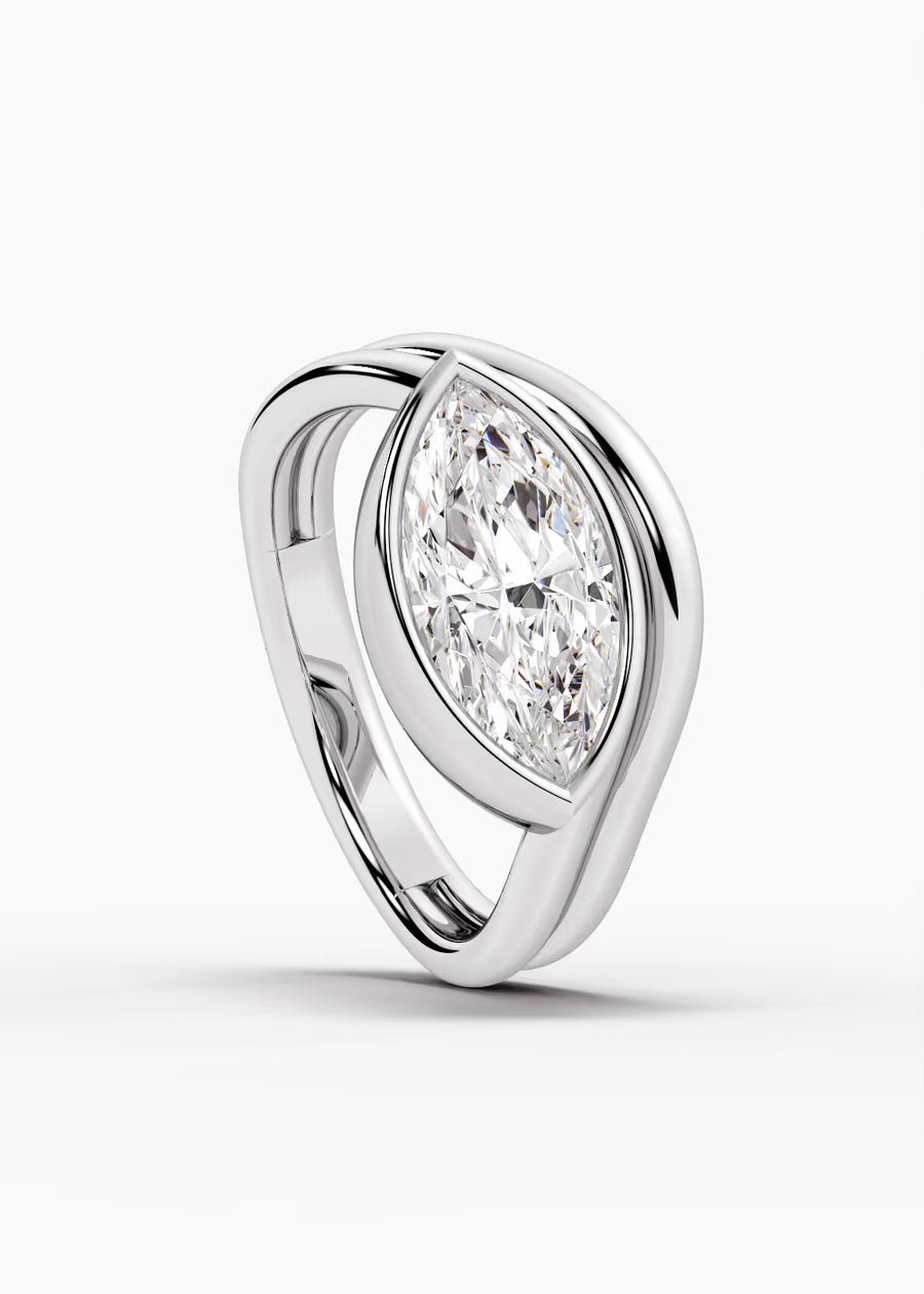 WG: The Dune · Marquise — white gold view 4