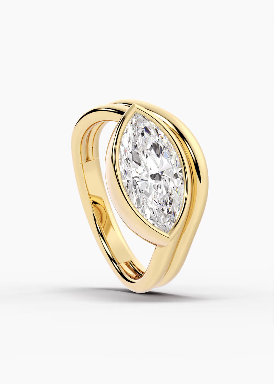 YG: The Dune · Marquise — yellow gold view 4