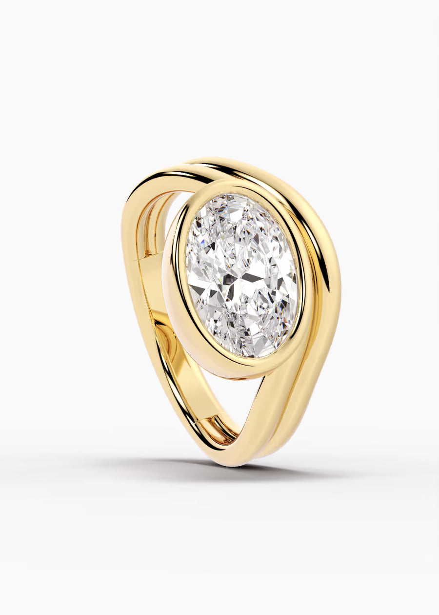 YG: The Dune · Oval — yellow gold view 4