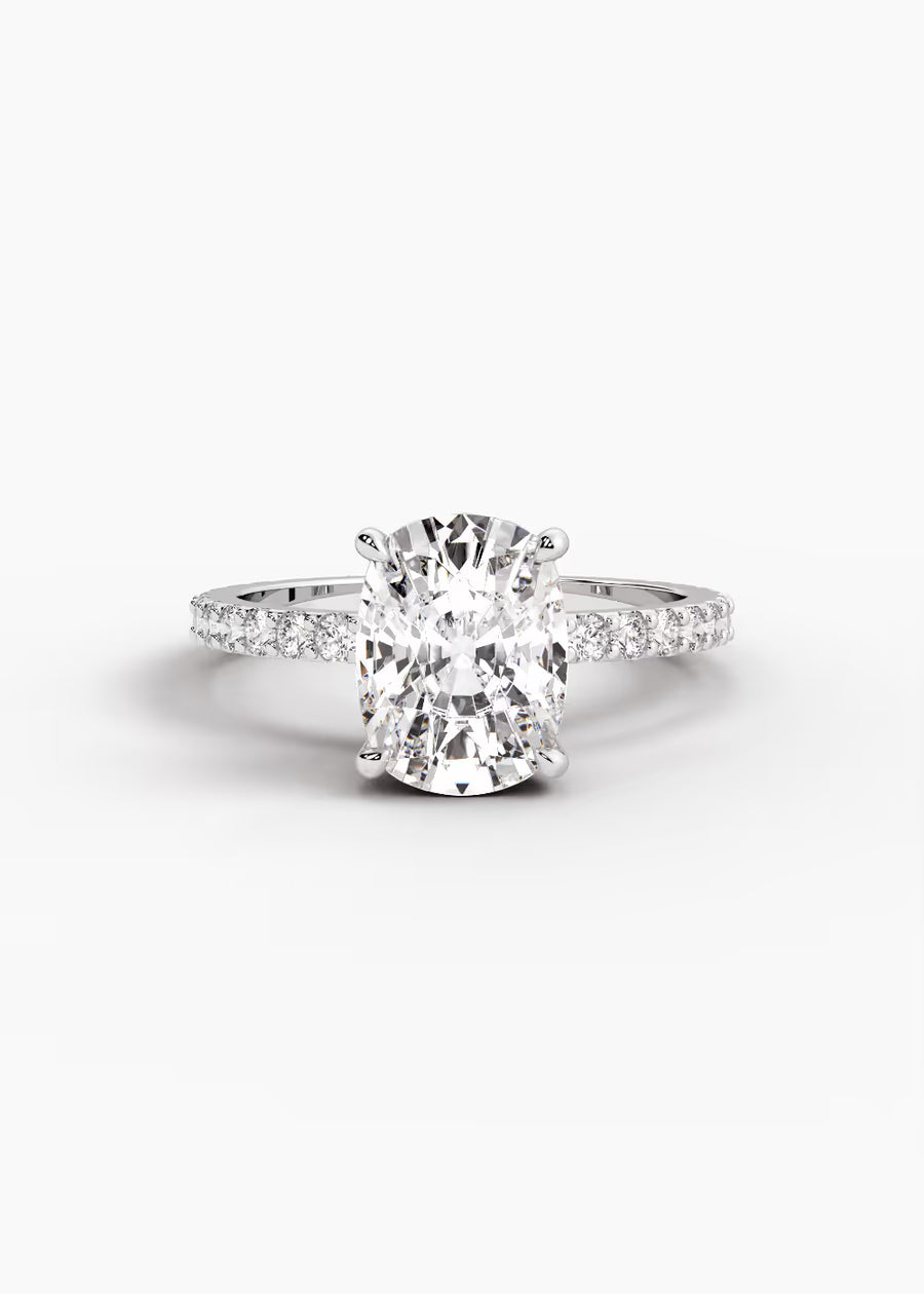 WG: The Ever · Elongated Cushion — white gold view 1