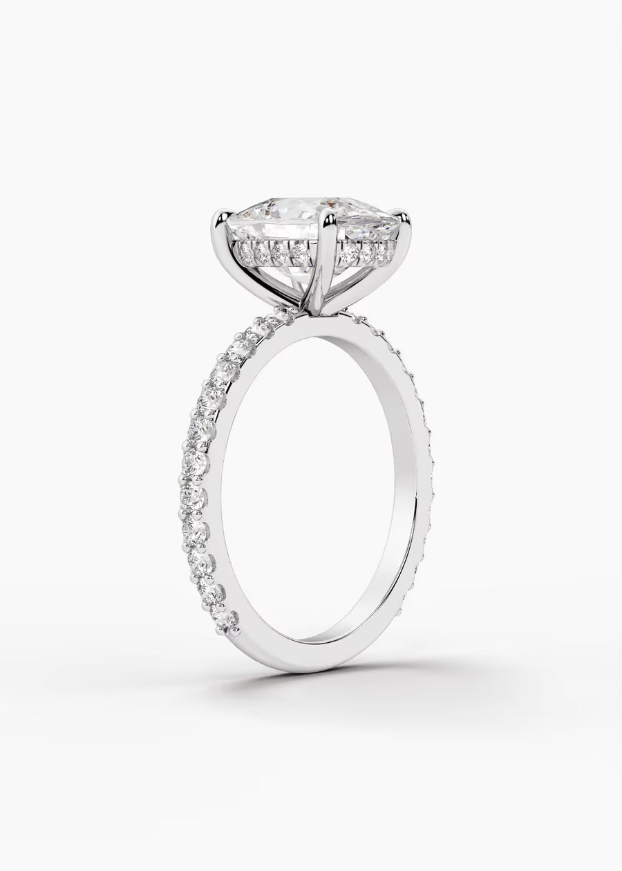 WG: The Ever · Elongated Cushion — white gold view 2