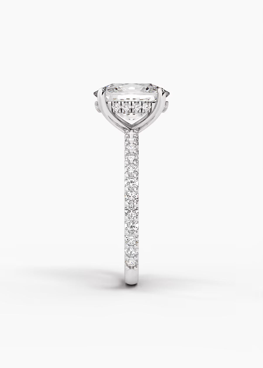 WG: The Ever · Elongated Cushion — white gold view 3