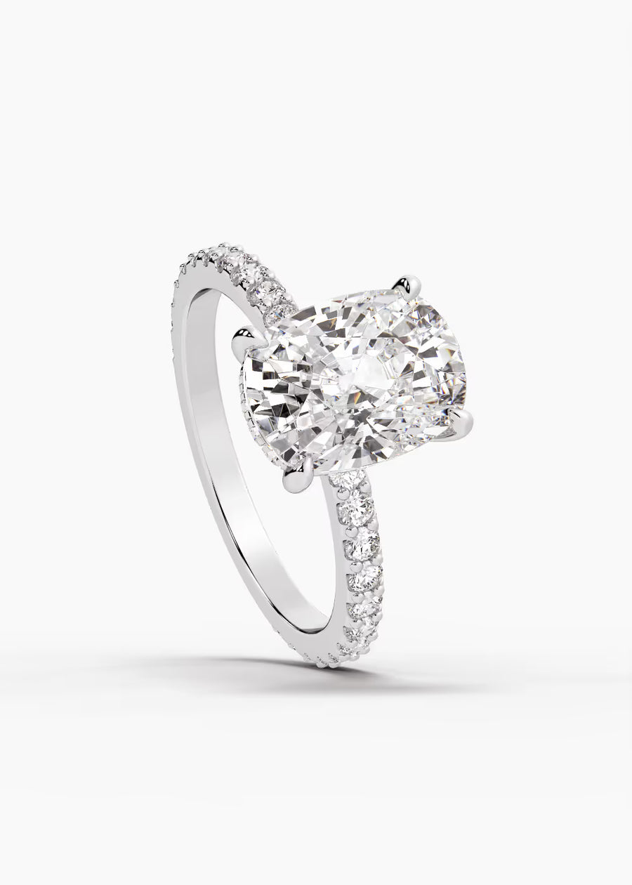 WG: The Ever · Elongated Cushion — white gold view 4