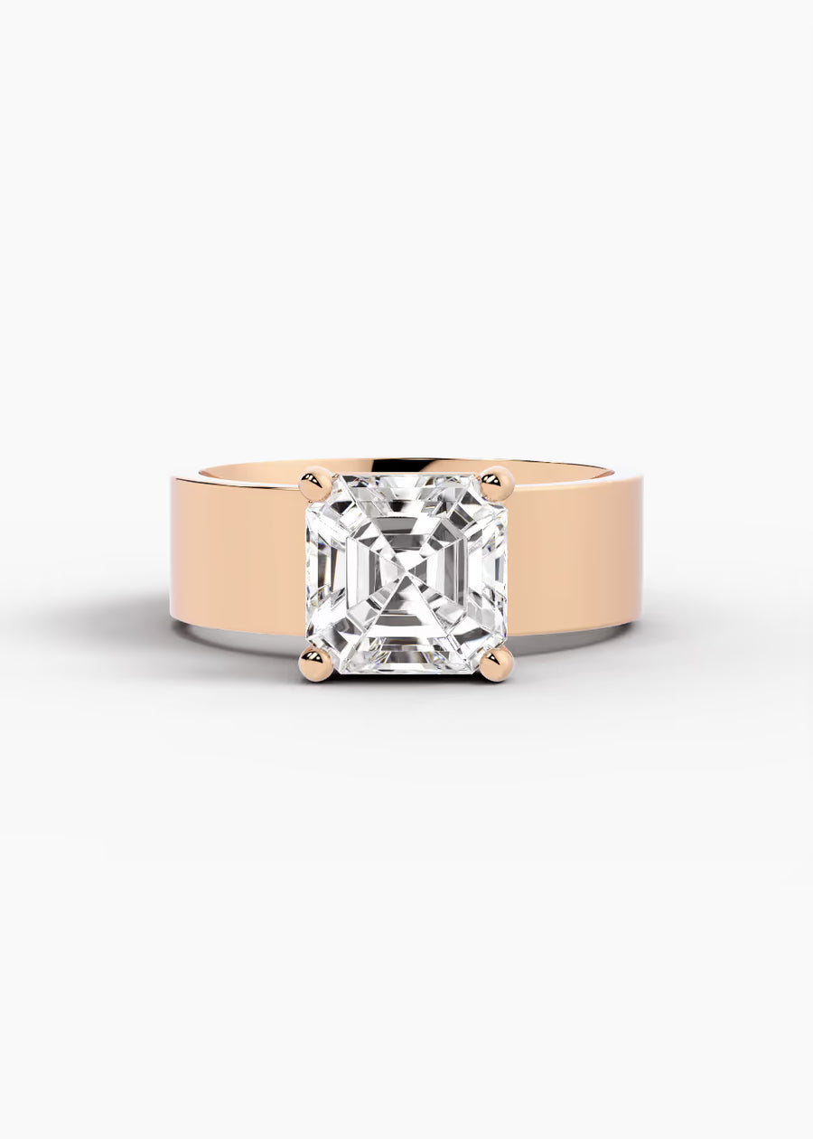 RG: The Foundry · Asscher — rose gold view 1