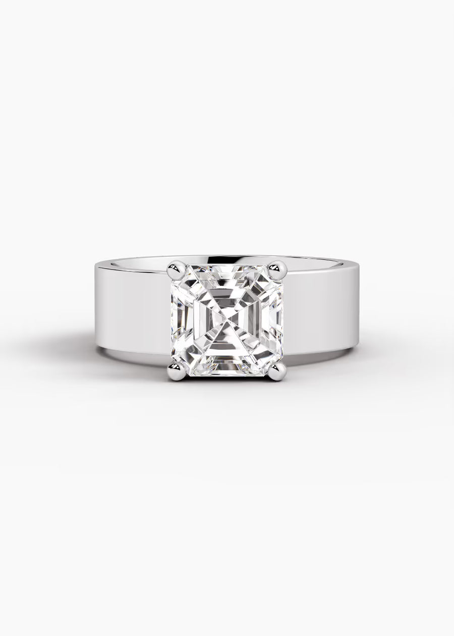 WG: The Foundry · Asscher — white gold view 1