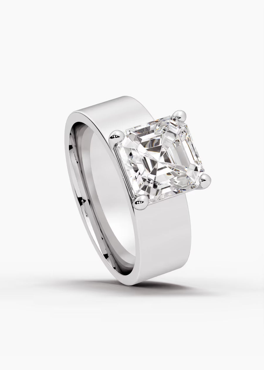 WG: The Foundry · Asscher — white gold view 4