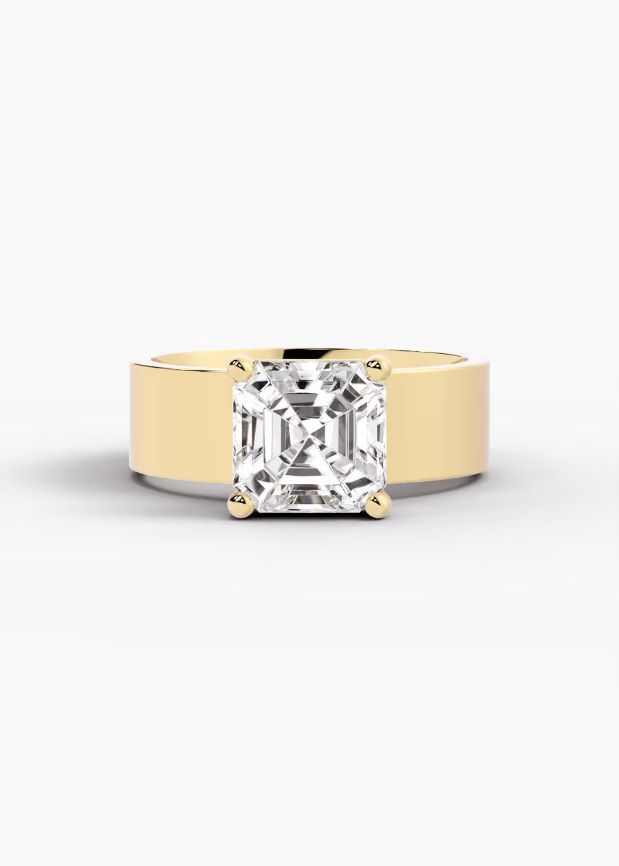 YG: The Foundry · Asscher — yellow gold view 1